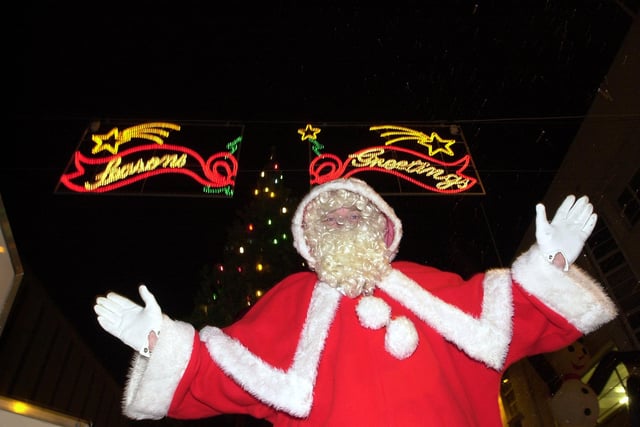 The main man made an appearance at the Christmas lights switch on at Clock Corner, Doncaster in 2002
