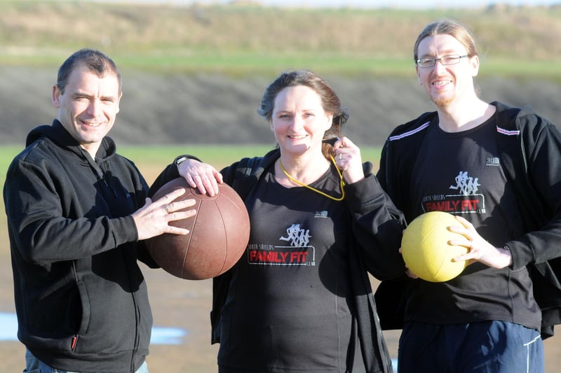 Outdoor family fitness sessions were held in 2015 to help families get fit together at Gypsies Green. Pictured were Jamie Scorer, Lisa McAlinden and Neil Yorsten.
