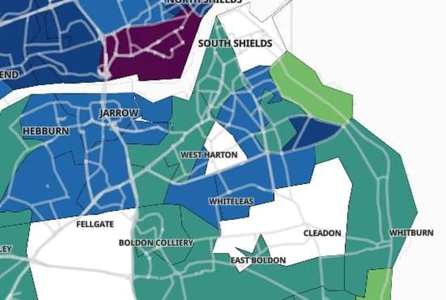 The 10 areas of South Tyneside with the highest Covid case rates