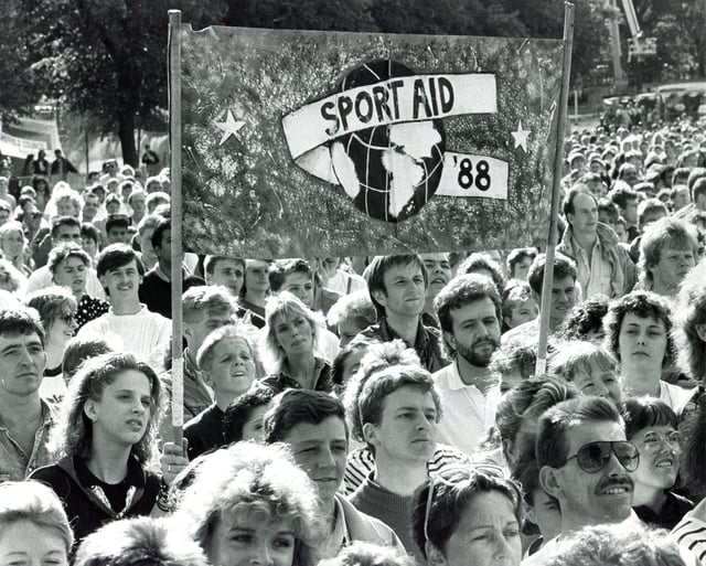 It's not just the Tramlines music festival that has taken place at Hillsborough Park - this was a concert for Sport Aid 88, a campaign for African famine relief