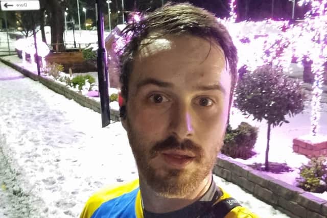 Joe has been out running in all weather conditions.