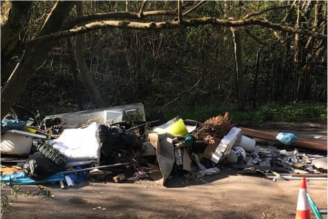 Fly-tipped waste on Stone Lane, Woodhouse, Sheffield. Pic: Paul Moynahan.