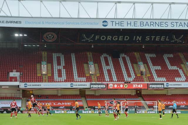 Sheffield United fans have been unable to watch their side since March due to the Covid-19 pandemic. (Photo by Peter Powell/Pool via Getty Images)