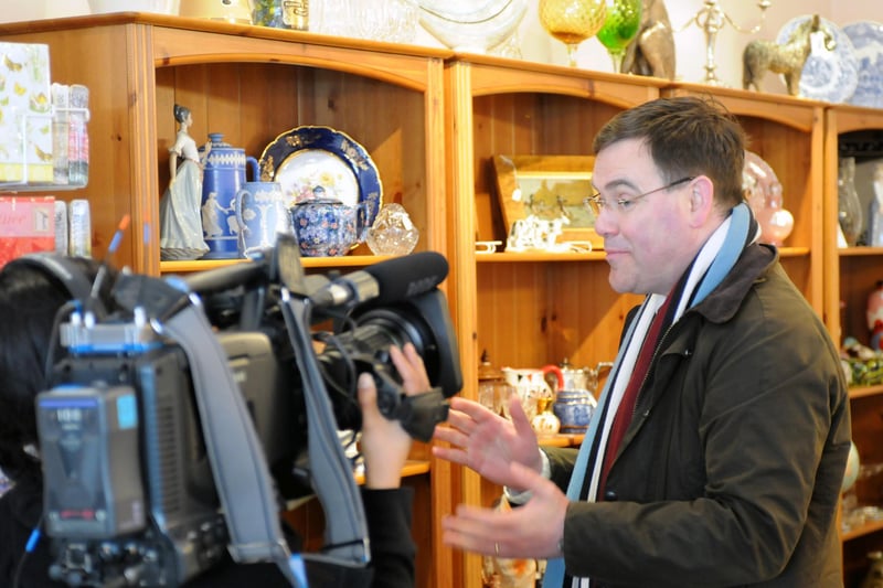 BBC Antiques Road Trip Paul Laidlaw was pictured filming in Cleadon Antiques in 2013.