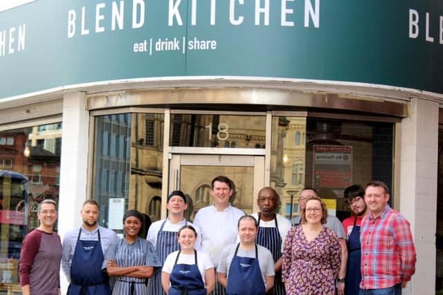 The team at Blend Kitchen outside their former unit on Pinstone Street in Sheffield
