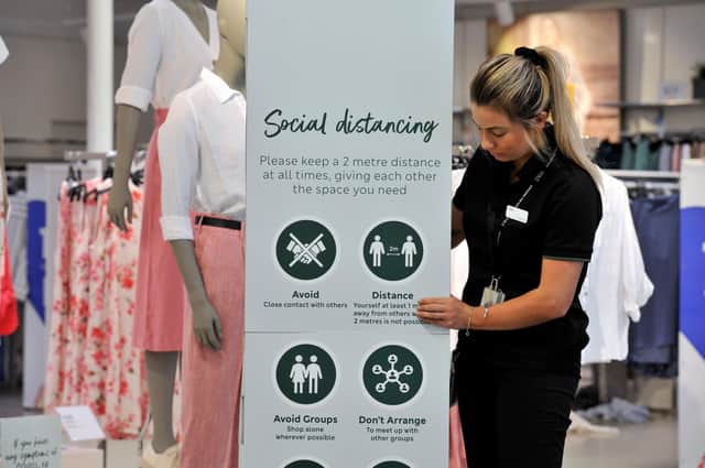 A member of staff will manage the flow of customers in and out of M&S stores to maintain social distancing.