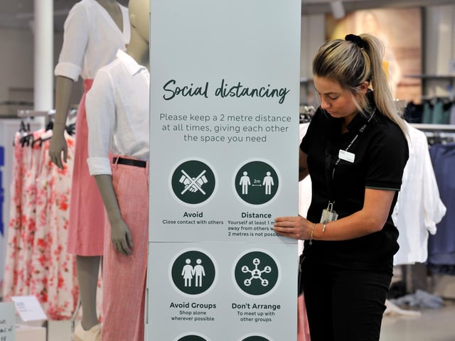 A member of staff will manage the flow of customers in and out of M&S stores to maintain social distancing.