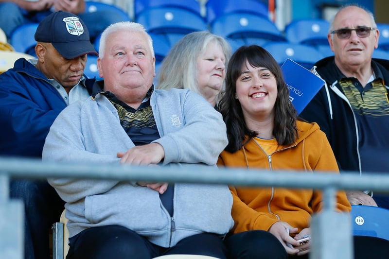 Mansfield Town fans in the stands ahead of their side's defeat to Preston North End.