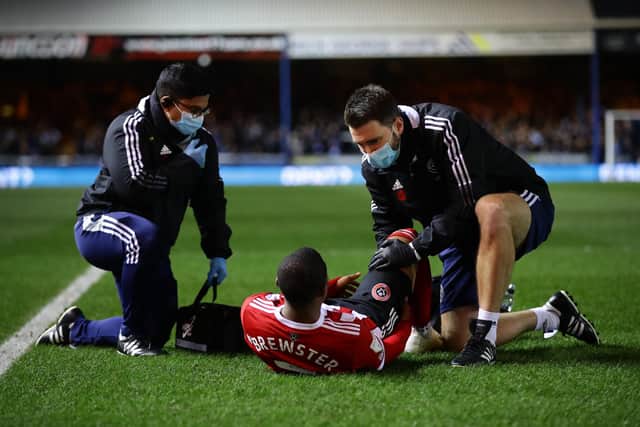 Sheffield United striker Rhian Brewster will miss the rest of the season after damaging his hamstring at Peterborough United : David Klein / Sportimage