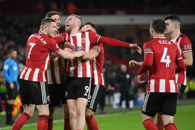 Oli McBurnie's last Sheffield United goal came in December 2020 (photo by Michael Regan/Getty Images).
