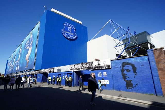 Another of England's more historic grounds is Goodison Park with the Toffees home 11th in our list. Goodison Park was the first major football stadium built in England but may soon see its final game as Everton look to move to a new home at Bramley-Moore Dock Stadium in the near future.  (Photo by Jon Super - Pool/Getty Images)