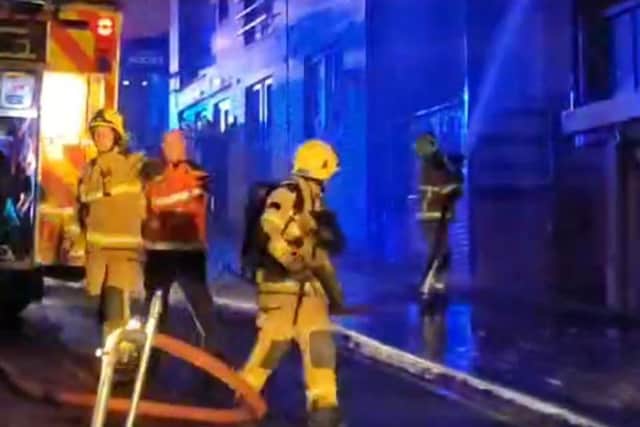 Seven fire engines and one of South Yorkshire Fire and Rescue Service’s turntable ladder vehicles were sent to the scene after a fire was reported inside flats just off Solly Street, near Sheffield University.