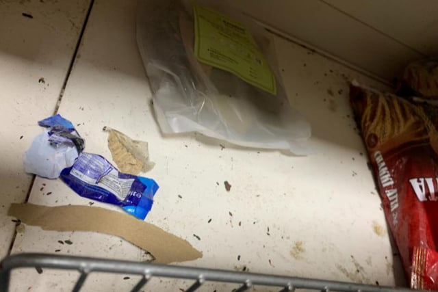 The council's team found evidence of mouse droppings on the shelves of the shop.