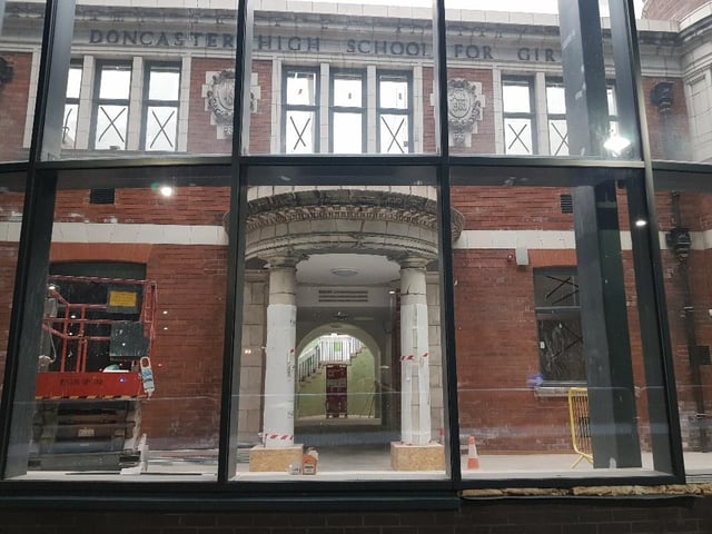 The pictures shows how the frontages of the former schools have been cleaned up
