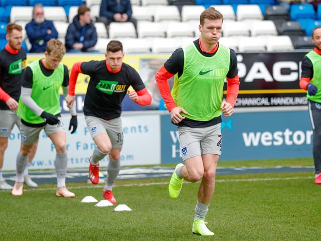 Sean Raggett warming up before kick-off