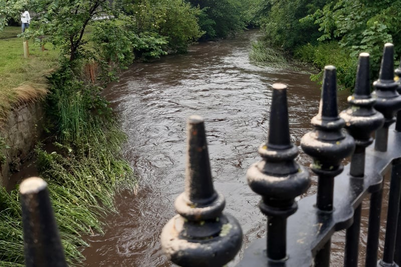 Water levels in the Water of Leith rose quickly as heavy rainfall poured down on Edinburgh on Sunday causing chaos in the city. Flash flooding caused traffic disruption and local businesses to shut, and some of Edinburgh's shopping centres flooded due to the extreme weather.