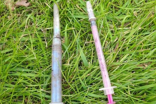 Used syringes thrown into the garden where children play.