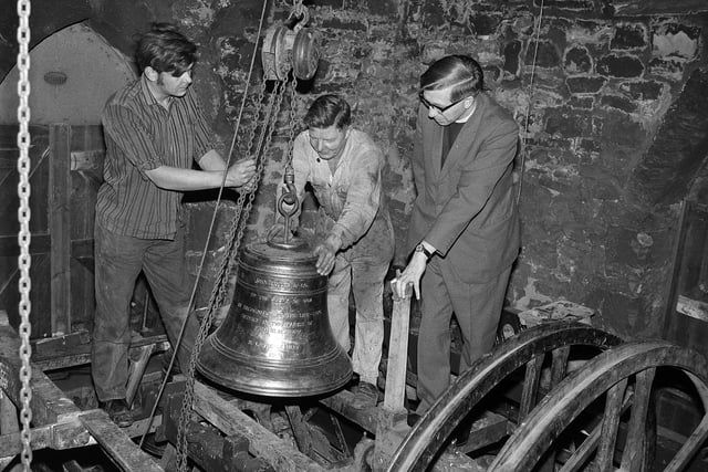 Hanging of the church bells in 1970.