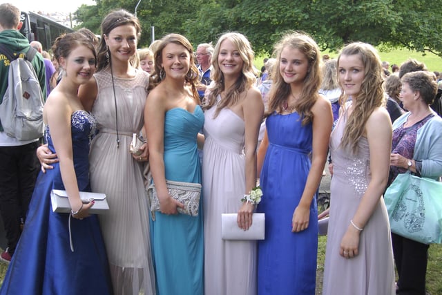 Lauren Black, Bronwen Stout, Emma Watson, Kate Durie, Jess Ridley and Rebecca Brown ready for the Duchess's High School Year 11 Prom in 2013.