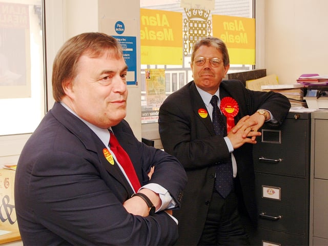 2001 Mansfield John Prescott visit during the general election pictured with MP Alan Meale