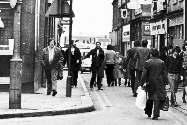Orchard Street, Sheffield - 7th March 1980
Picture shows:
Museum Pub
Berni Steak Bar
Sally's Pantry