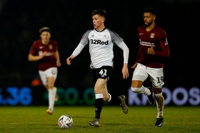 Chelsea are said to be closely monitoring Derby County's young midfielder Max Bird, with manager Frank Lampard ready to raid his former club for the talented starlet. (Football Insider). (Photo by ADRIAN DENNIS/AFP via Getty Images)