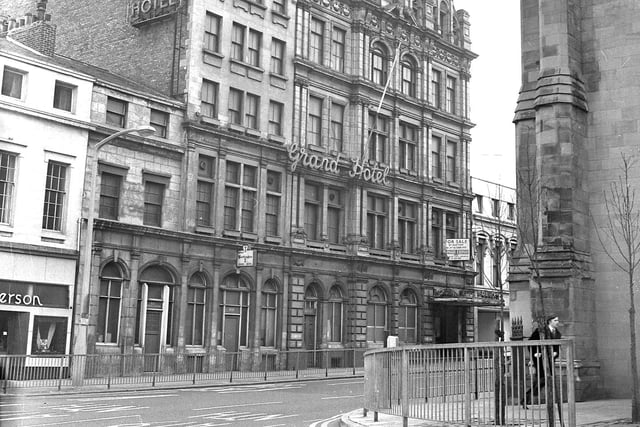 Grand Hotel in Bridge Street is pictured in 1971. It closed two years earlier and was finally pulled down in 1974.