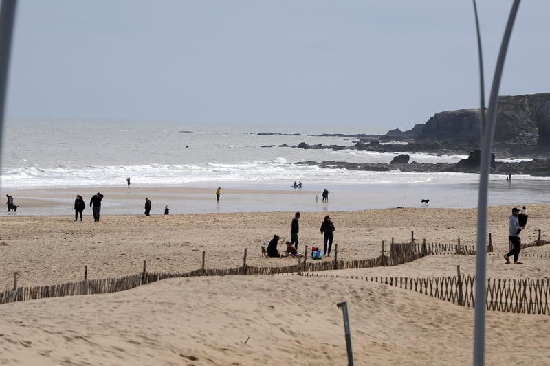 People enjoyed the sunny Good Friday weather with a walk along Sandhaven beach in South Shields.