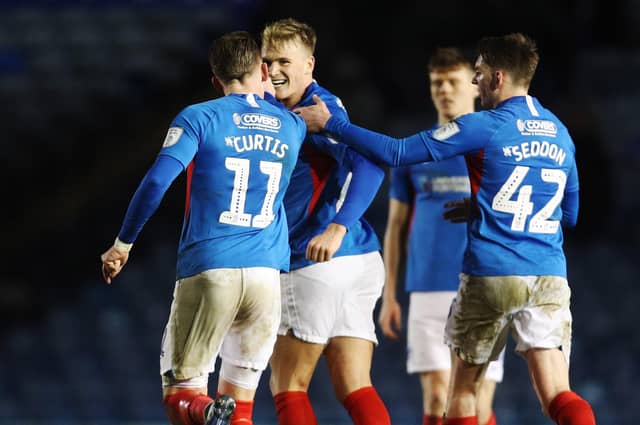 Pompey celebrate. Picture: Joe Pepler