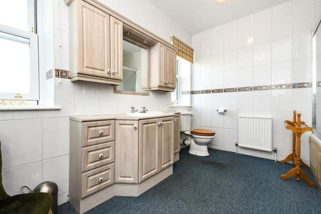 The family bathroom is light and airy.