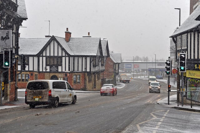 The snow quickly turned to slush on Chesterfield's roads