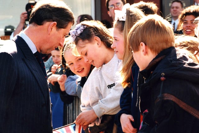 Prince Charles is pictured on a visit to Pennywell Community College in April 1996. Were you there to greet him?