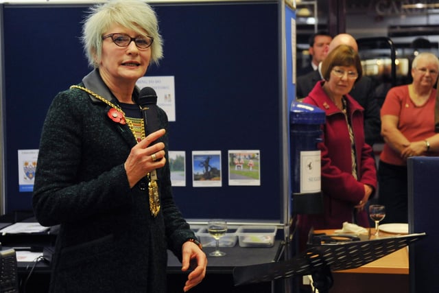 Fife Deputy Provost addressess guests at opening of Glenrothes Heritage Centre in 2013 (Pic: George McLusksie)