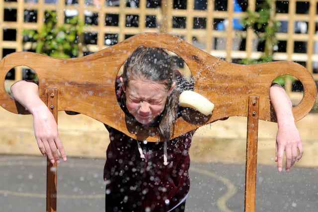 Were you pictured in the stocks at the 2013 Bede Burn Primary School summer fair?