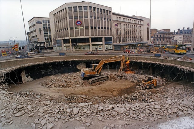 The demolition of the Castle Square (hole-in-the-road) subway, February 23, 1994
