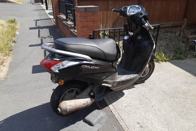 Police found this stolen moped being ridden around the streets of Gleadless in Sheffield
