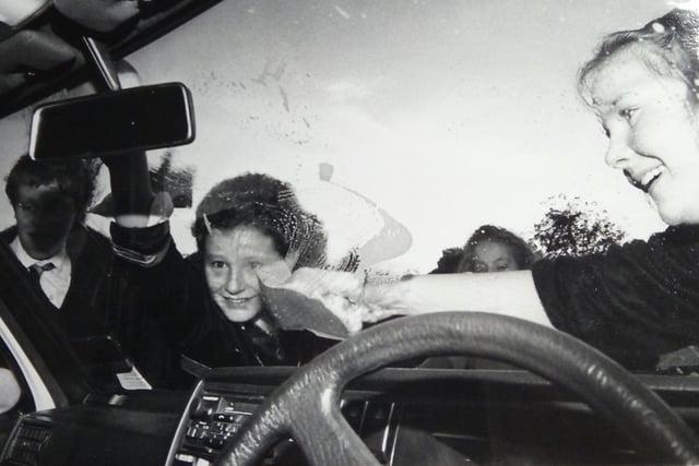 These Dyke House students were washing cars in return for donations to the Sight Savers Appeal in 1989. Remember this?