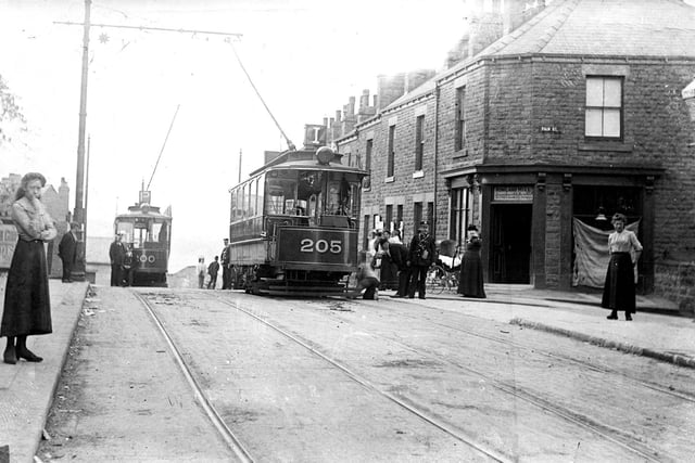 The tram terminus, South Road, Walkley, Sheffield, pictured in the early 1900s
