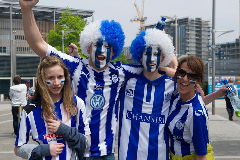 A colourful family of Owls fans at Wembley...Pics Steve Ellis