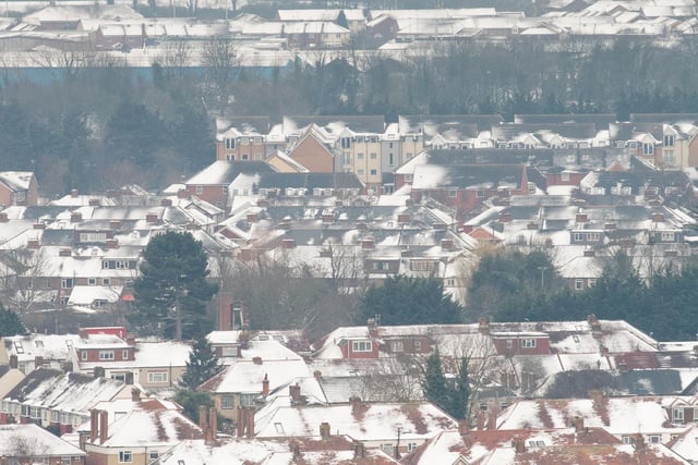 A view of snowy Portsmouth from Portsdown Hill in March 2018. Picture: Keith Woodland