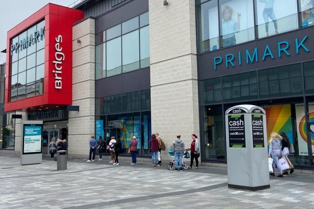 A smaller queue outside Primark on Tuesday. Some shoppers were camped out from 6.30am on Monday to get inside early.