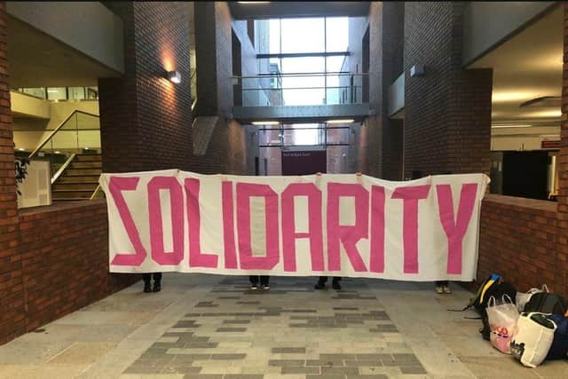 Sheffield students occupied the Charles Street building as part of a rent strike. Image: Sheffield Hallam University Rent Strike