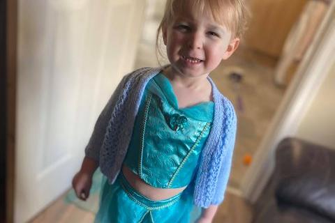 Two-year-old Matilda as Princess Jasmine. Photo sent in by Ami Wildgoose