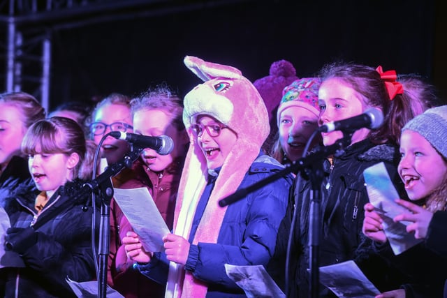 The choir from Our Lady Queen of Peace Primary School sang festive songs at the Sunderland Christmas lights switch-on in Keel Square in 2016.