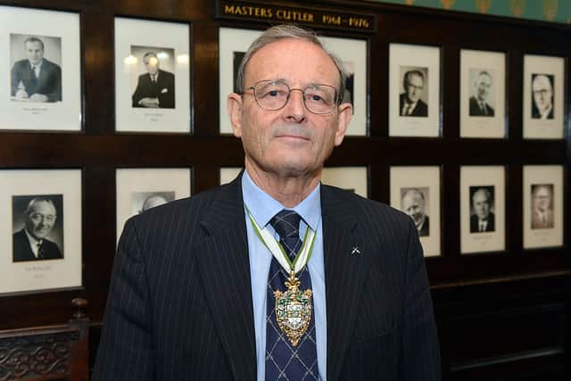 Master Cutler Nicholas Williams at the Cutlers' Hall in Sheffield. Installed in October 2019, is staying on for a second year due to the pandemic.