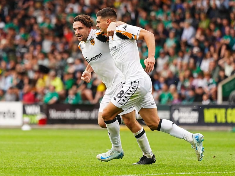 Hull City's Lewis Coyle scored his team's goal against Plymouth Argyle, receiving a rating of 8.6 for both his defensive and attacking work as the two sides drew 1-1.