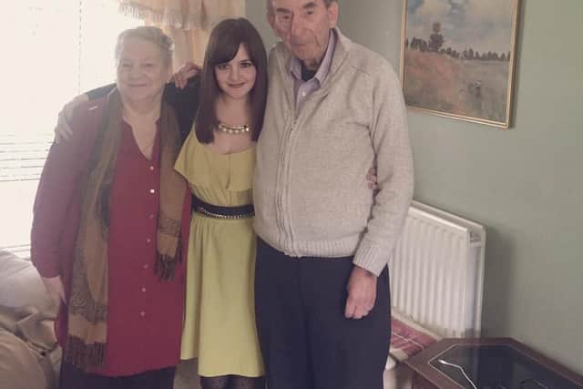 Sarah Marshall with grandparents Shirley and Roy Sambrook