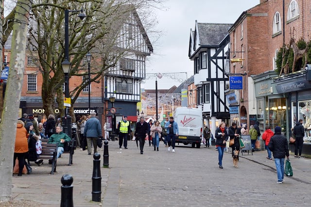 Shoppers were tempted back to Chesterfield town centre despite gloomy weather.