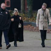 Sheffield United footballer Oli McBurnie, 26, (right) of Knaresborough, North Yorkshire, arrives at Nottingham Magistrates' Court where he is charged with assault by beating. McBurnie denies a charge of assault by beating: Jacob King/PA Wire