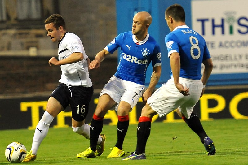 On the ball when Raith played Rangers in the Scottish Championship in September 2014.
